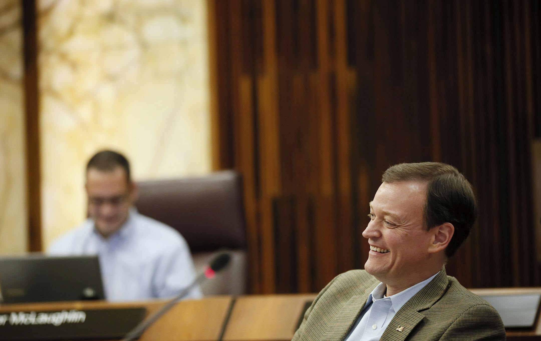 Hennepin County commissioner Jeff Johnson has returned to the board Thursday November 20, 2014 in Minneapolis , Minnesota.] Jerry Holt Jerry.holt@startribune.com