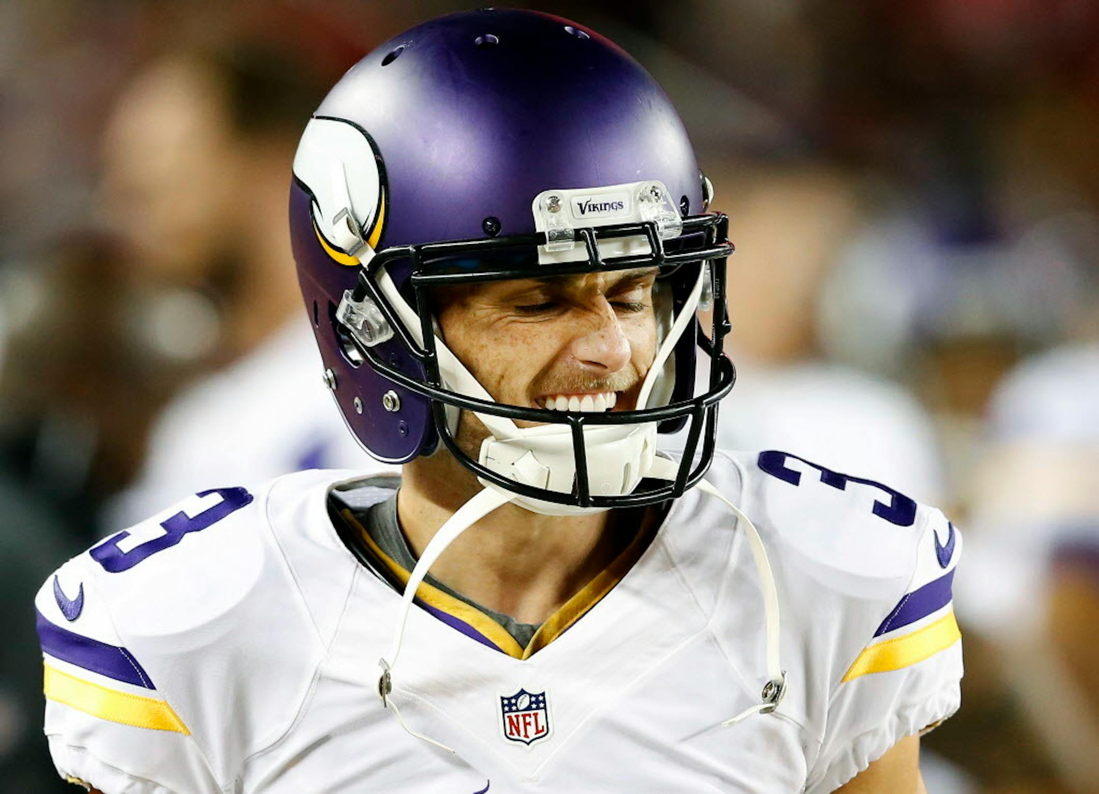 Minnesota Vikings kicker Blair Walsh (3) ] CARLOS GONZALEZ cgonzalez@startribune.com - September 14, 2015, Levi's Stadium, Santa Clara, CA, NFL, Minnesota Vikings vs. San Francisco 49ers, Monday Night Football