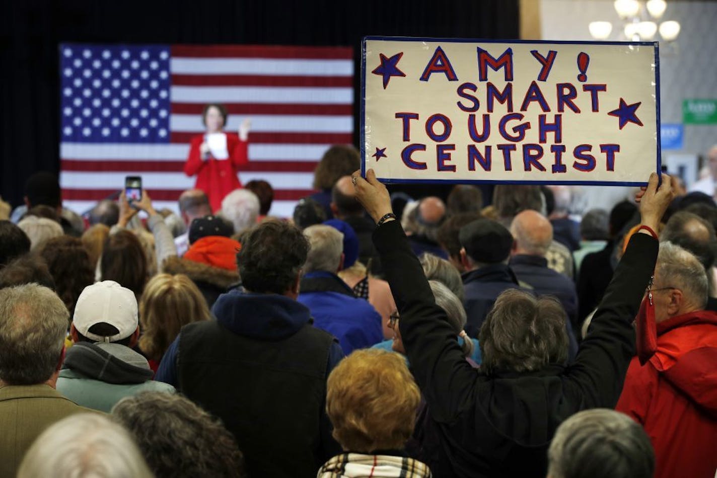 Democratic presidential candidate Sen. Amy Klobuchar, D-Minn., speaks at a rally, Saturday, Feb. 29, 2020, in Portland, Maine.