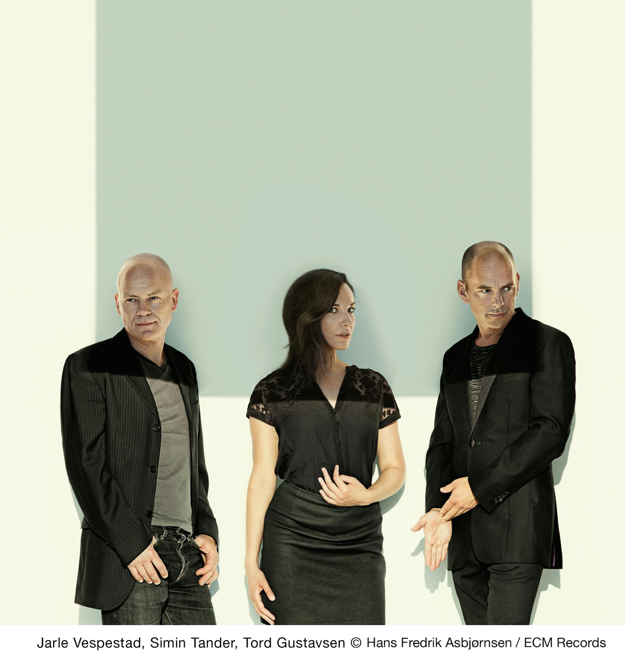 From left, drummer Jarle Vespestad, vocalist Simin Tander and pianistTord Gustavsen. (Photo: Hans Fredrik Asbj¯rnsen / ECM Records)