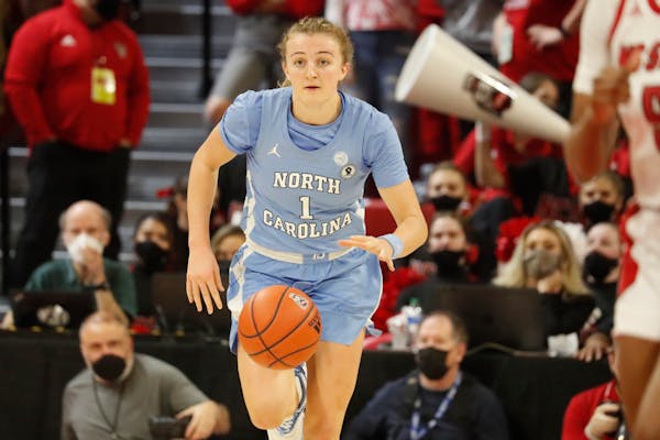 Alyssa Ustby, from Rochester Lourdes, was a second-team All-ACC selection last season for North Carolina.