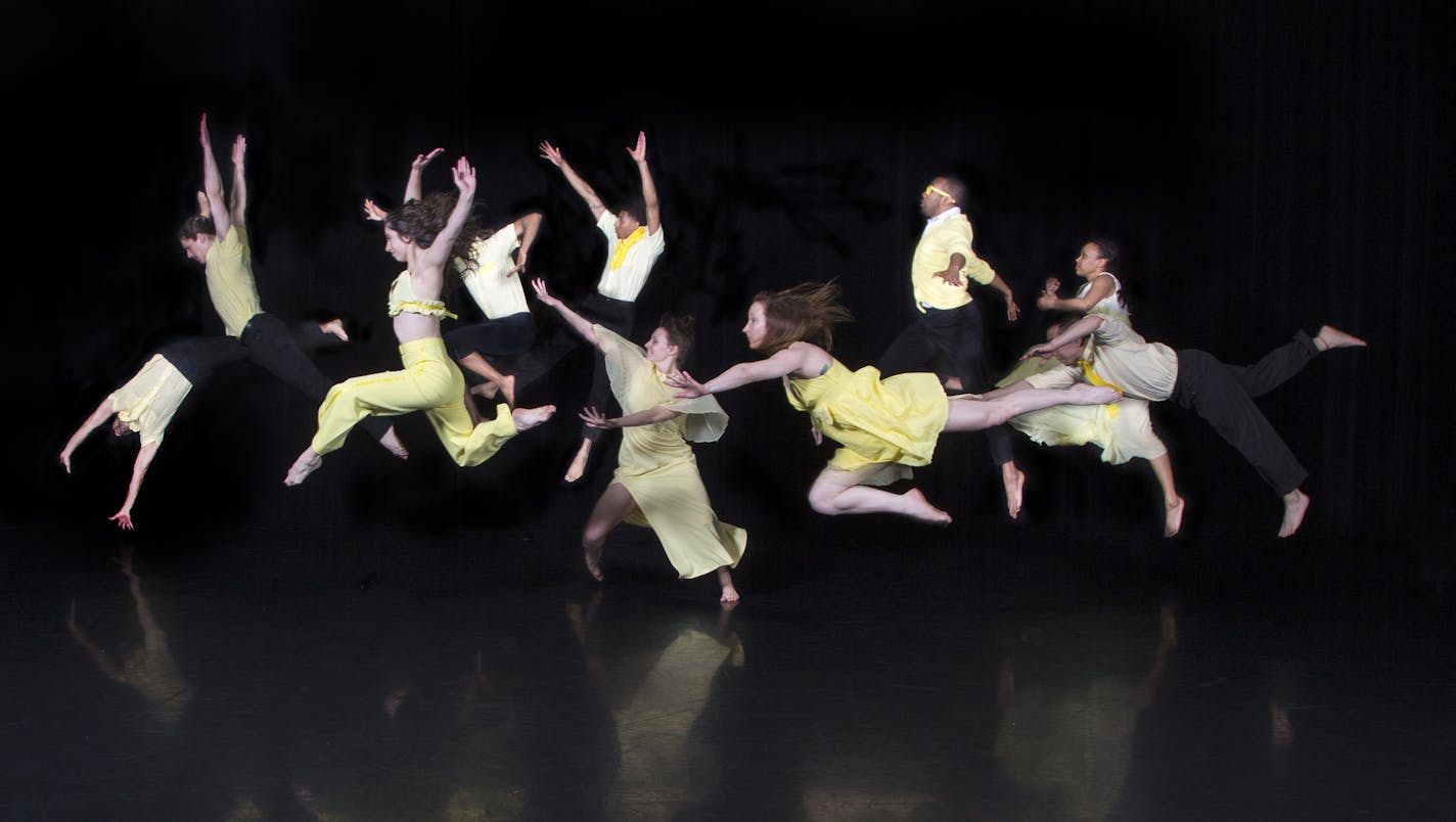 Carl Flink's "Canary," performed by dancers from Black Label Movement. They were joined by two members of Contempo for the program at Cowles Center. (photo by Bill Cameron)