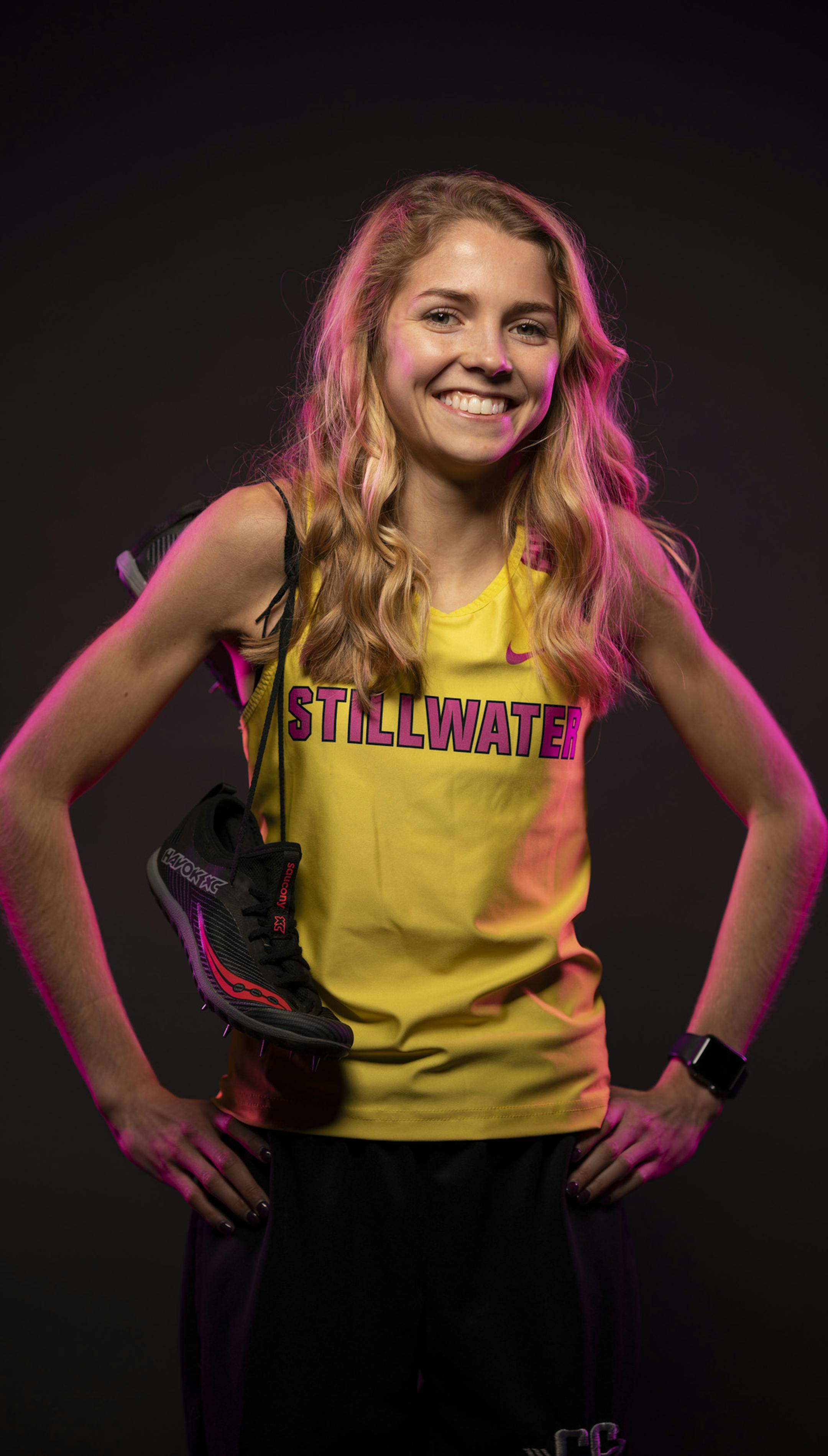 Analee Weaver of Stillwater High School is the Star Tribune's girls' cross-country runner of the year. ] JEFF WHEELER • Jeff.Wheeler@startribune.com The Star Tribune's fall Athletes of the Year were photographed in the studio Sunday afternoon, December 1, 2019 in Minneapolis.