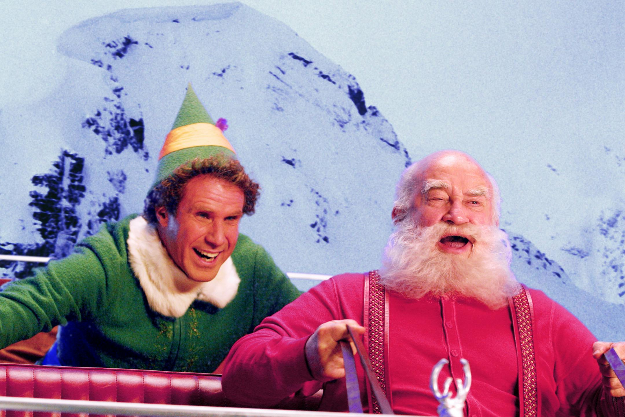 Will Ferrell (left) as "Buddy" and Ed Asner (right) as "Santa Claus" in New Line Cinema's upcoming film Elf. Photo: (2003 Alan Markfield/New Line Productions