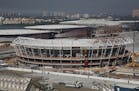 The Olympic Park which will host competitions during Rio's 2016 Olympics is seen under construction in Rio de Janeiro, Brazil, Tuesday, June 9, 2015. 