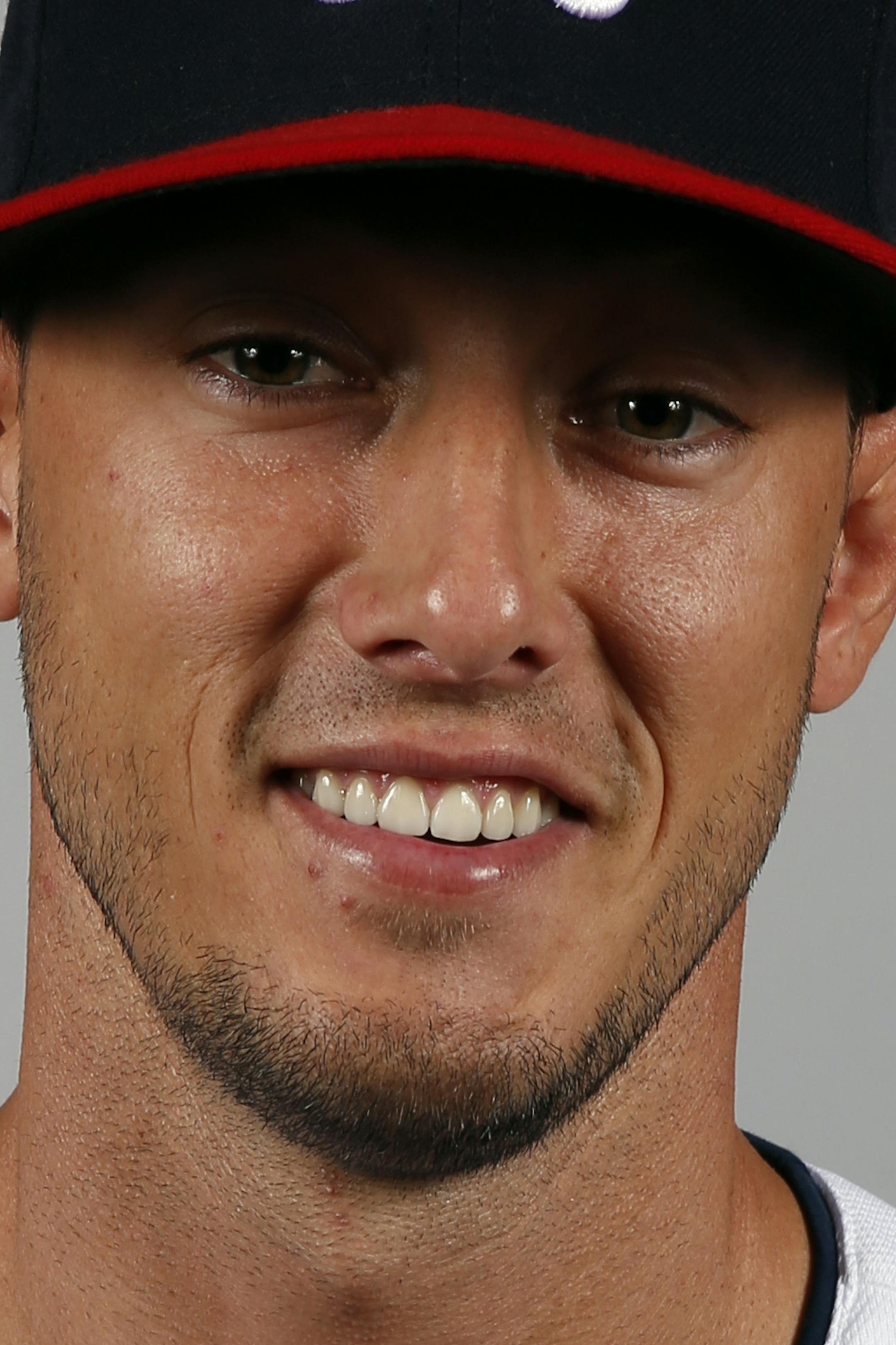 This is a 2014 photo of center fielder Jordan Schafer of the Atlanta Braves baseball team. This image reflects the Braves active roster as of, Monday, Feb. 24, 2014, when this image was taken. (AP Photo/Alex Brandon) ORG XMIT: FLAB10