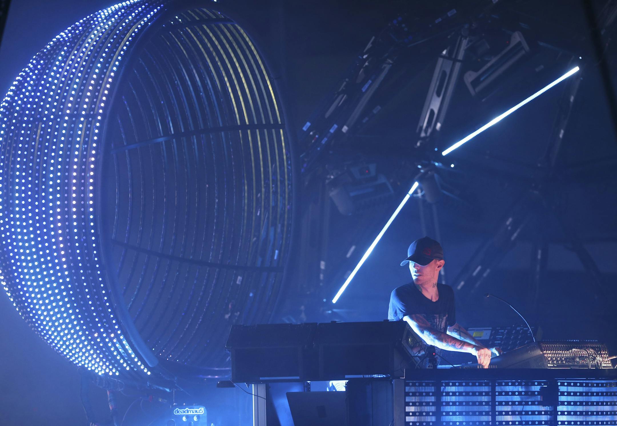 Deadmau5 during his festival closing show at Summer Set Sunday night. ] JEFF WHEELER ï jeff.wheeler@startribune.com The annual Summer Set Music & Camping Fest, after a brief rain delay, wrapped up with a set by dance music giant Deadmau5, Sunday night.
