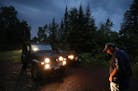 Scott Benalken took pause along with the rain as stopped briefly while driving his Jeep Wrangler down what would be the Border to Border "touring rout