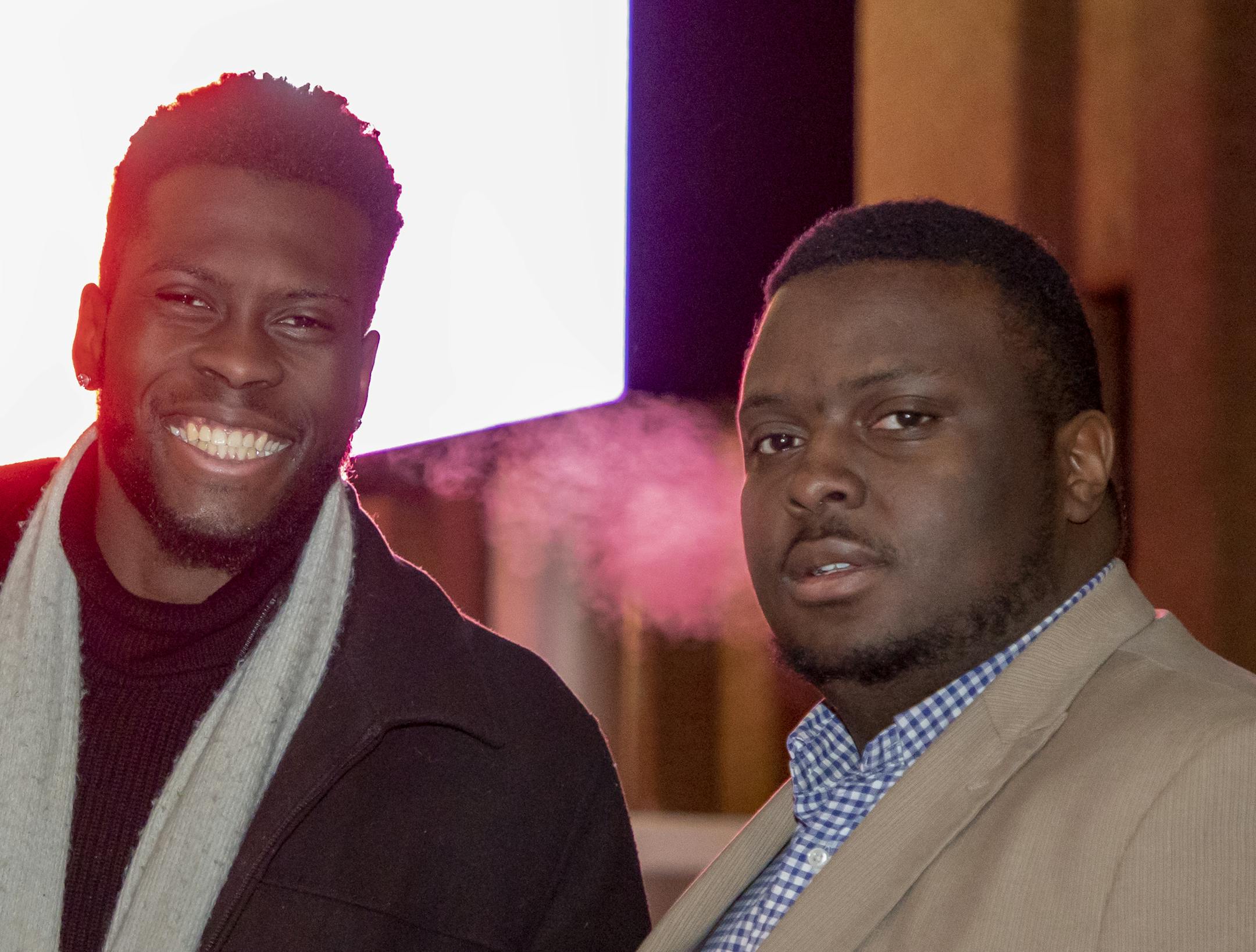 Nazeer Robinson and Immanuel Jones at the 2020 Dr. Martin Luther King Jr. Holiday Breakfast. [ Special to Star Tribune, photo by Matt Blewett, Matte B Photography, matt@mattebphoto.com, 2020 Dr. Martin Luther King Jr. Holiday Breakfast, The Armory, Minneapolis, Minnesota, SAXO 1010220594 FACE012620