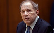 FILE - Former film producer Harvey Weinstein appears in court in Los Angeles, Oct. 4 2022. New York’s highest court has overturned Weinstein’s 202