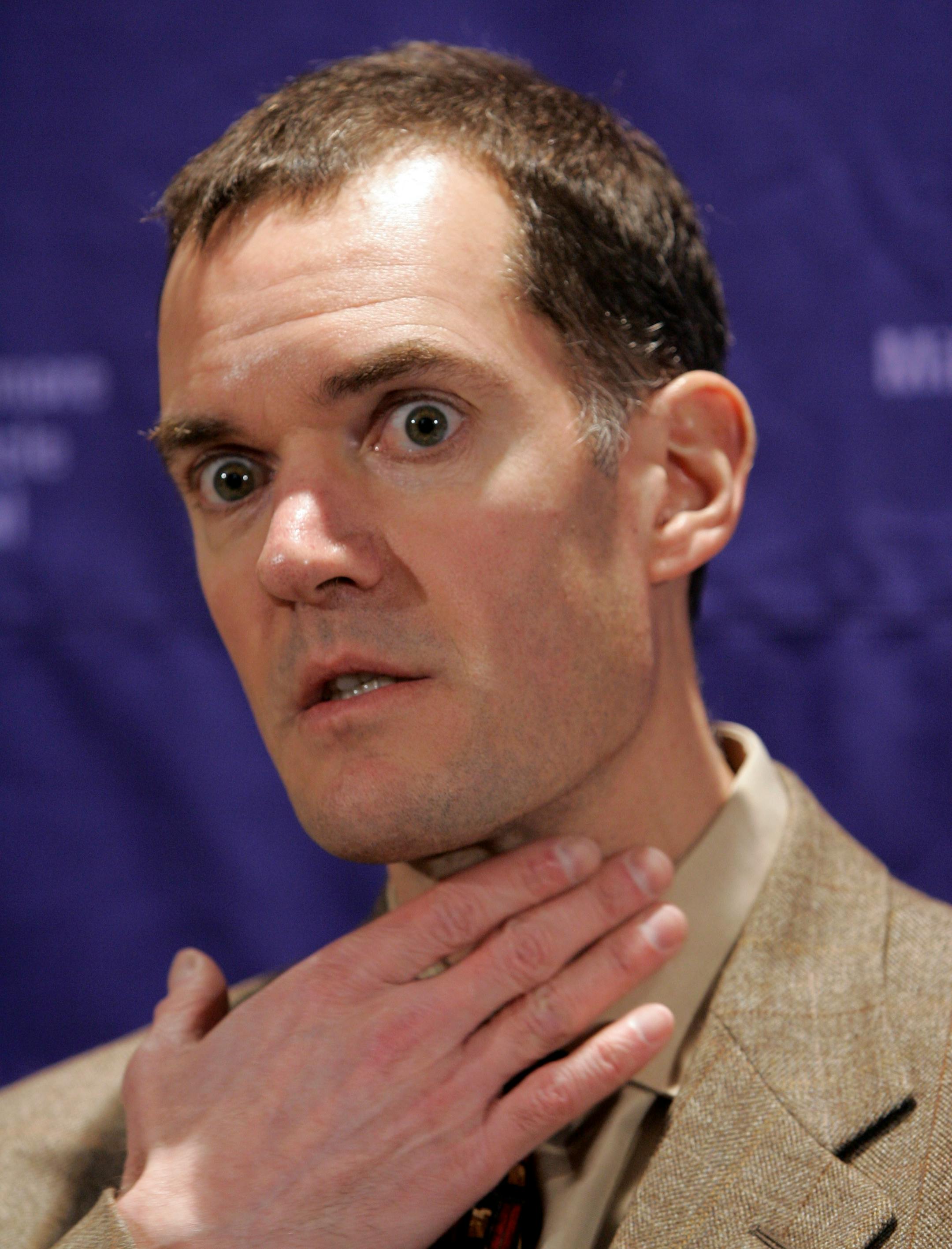 Dr. Les Bisson describes the injury to Florida Panthers forward Richard Zednik during a news conference at Buffalo General Hospital in Buffalo, N.Y., Monday. Zednik required lifesaving surgery after severing his carotid artery.