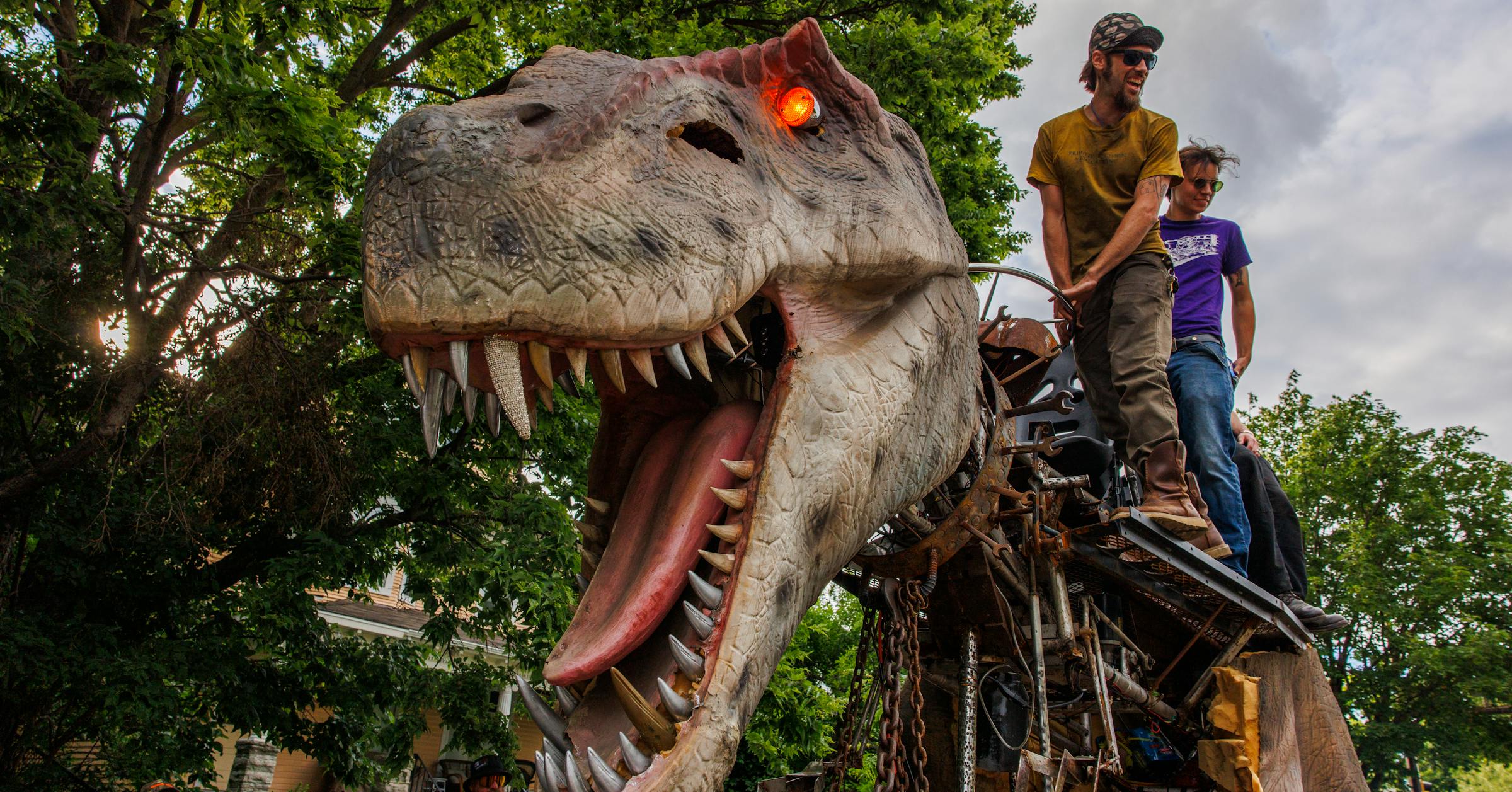 Jurassic parked: T-Rex car zooms around Minneapolis - Star Tribune image