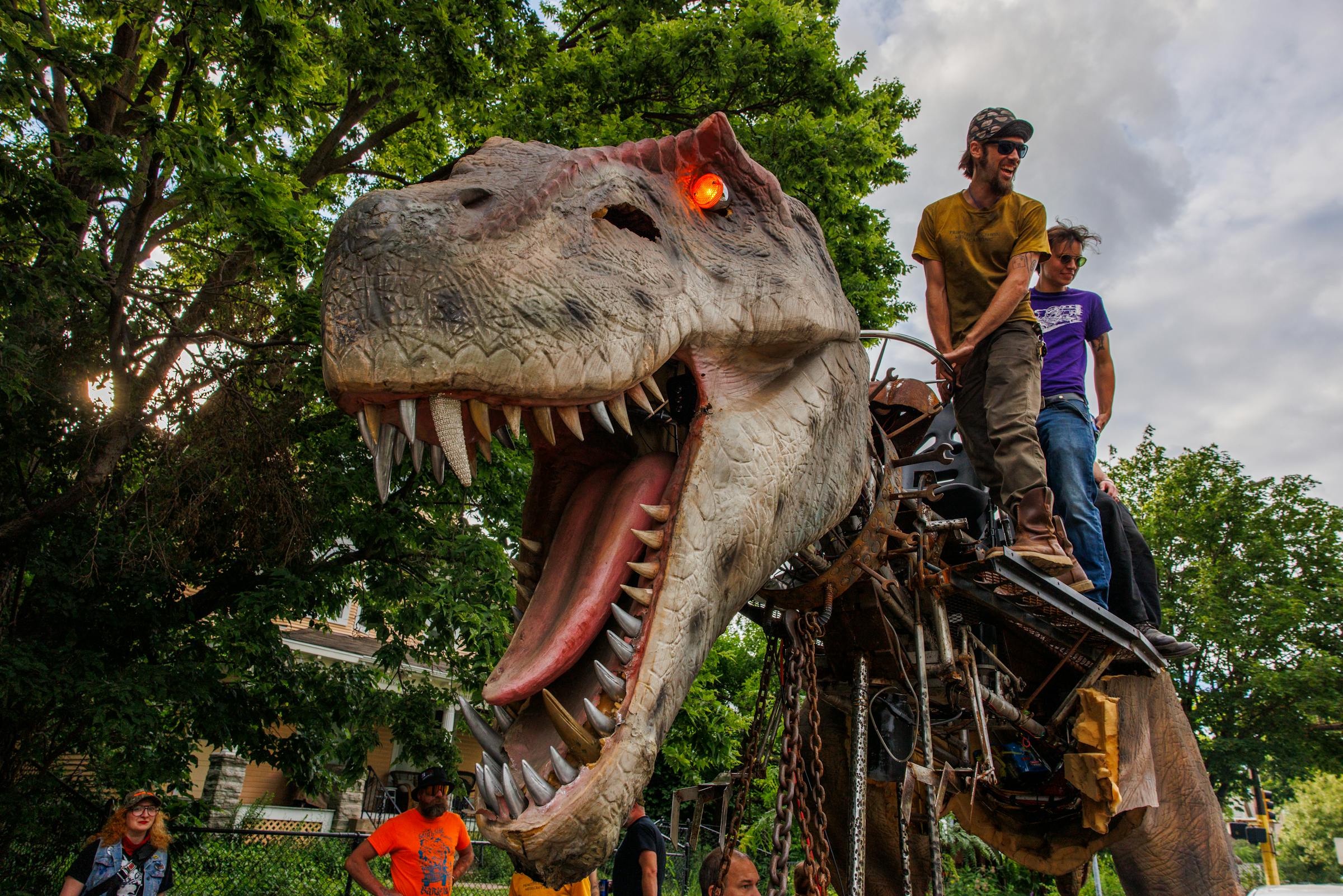 Jurassic parked: T-Rex car zooms around Minneapolis - Star Tribune image