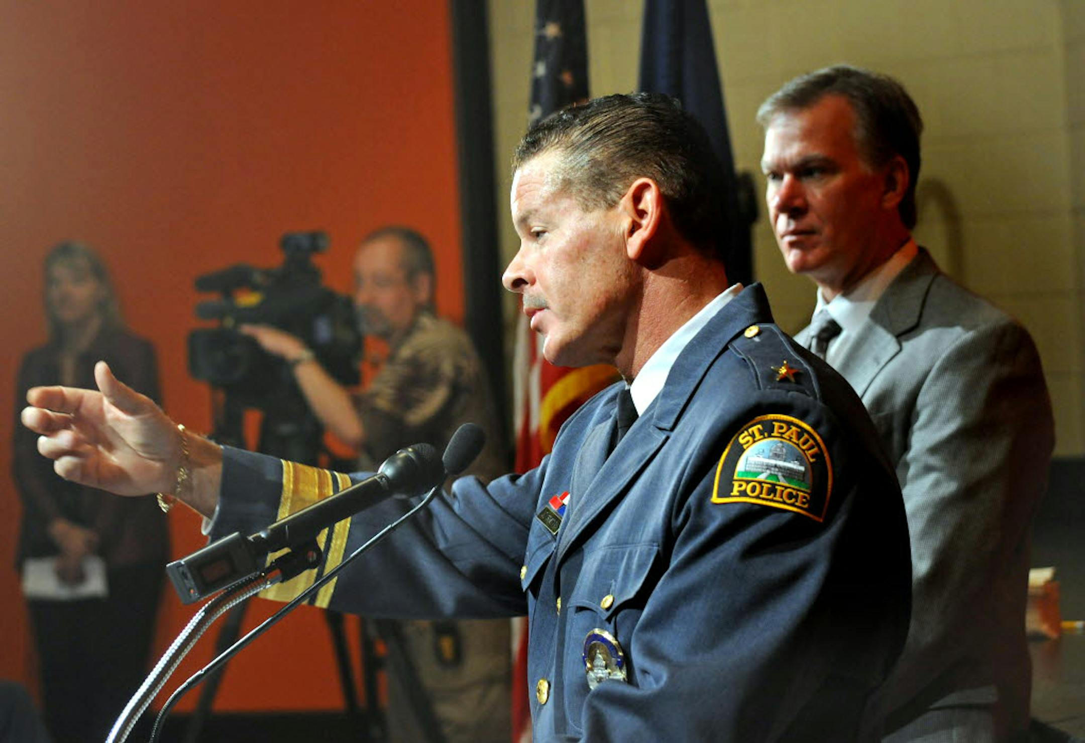 St Paul Mayor Chris Coleman selected Thomas Smith as the new St. Paul Police Chief . The announcement was made in the auditorium of Humboldt High where the new chief went to high school.
