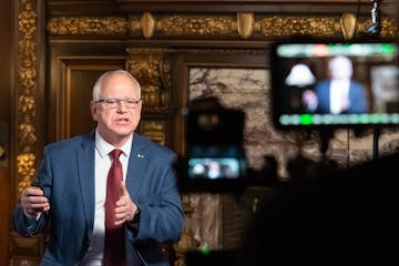 Minnesota Gov. Tim Walz spoke to Minnesotans Nov. 18 from the governor's reception room at the State Capitol.