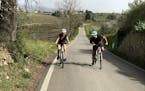 Rides in the Tuscan countryside head up and down hills, past vineyards and ancient walls. Photo provided by I Bike Tuscany