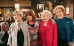 Cloris Leachman, Valerie Harper, Betty White and Georgia Engel on the set of "Hot in Cleveland"