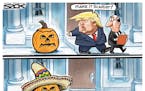Sack cartoon: Trump and the caravan