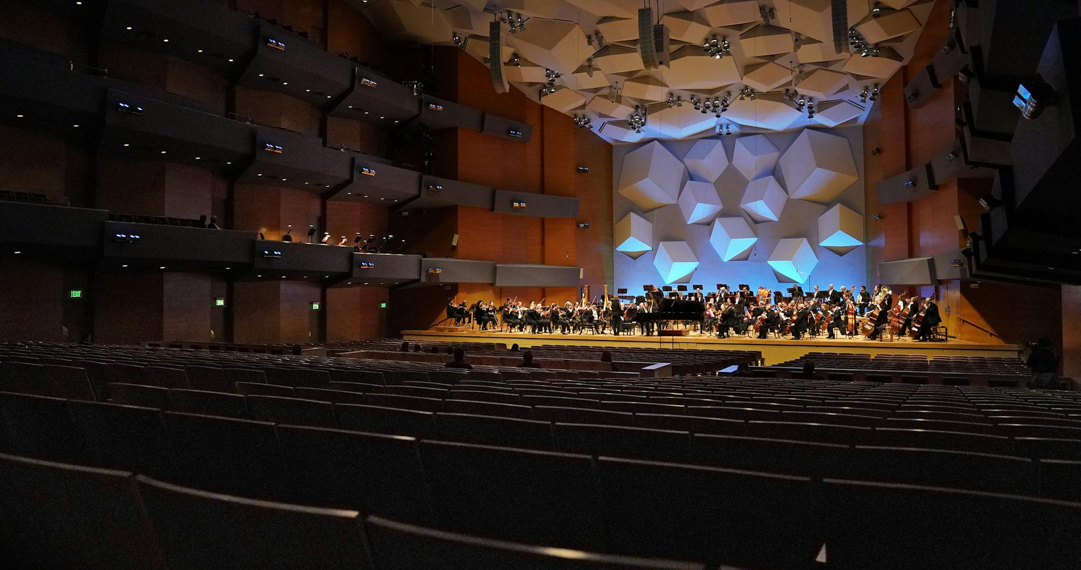 The Minnesota Orchestra performed to a nearly empty hall for a radio broadcast as concerns for the Coronavirus forced cancellations of events around the country Friday. ] ANTHONY SOUFFLE &#x2022; anthony.souffle@startribune.com The Minnesota Orchestra performed to a nearly empty hall for a radio broadcast as concerns for the Coronavirus forced cancellations of events around the country Friday, March 13, 2020 in downtown Minneapolis.