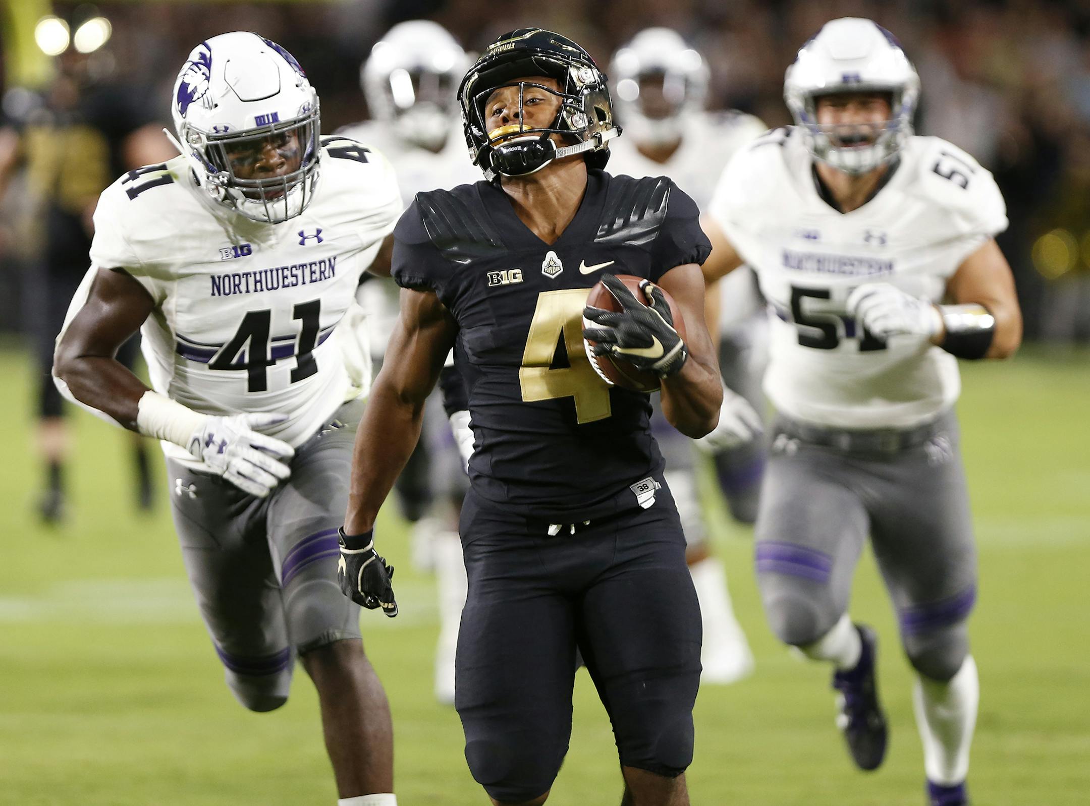 Freshman Rondale Moore set a school record in Purdue's opener, posting 313 all-purpose yards.