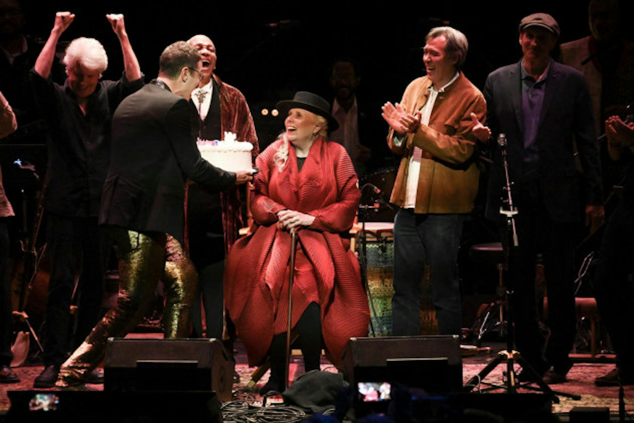 Joni Mitchell at her 75th birthday party/ Photo by Richard Shotwell, Invision/AP