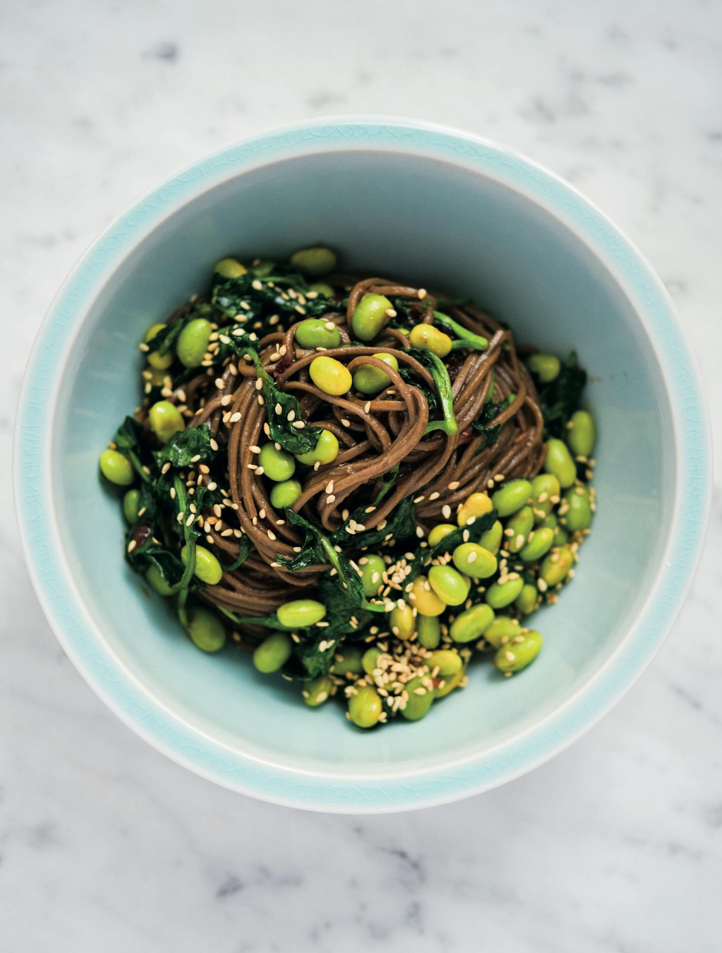 Soba with Edamame Excerpted from MILK STREET: Tuesday Nights Copyright &#xa9; 2018 by Christopher Kimball, photographs by Connie Miller of CB Creatives.
Used with permission of Little, Brown and Company, New York. All rights reserved.