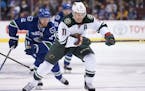Wild coach Bruce Boudreau showed the team several video clips from Tuesday's loss that featured the Wild's top line, led by Zach Parise (11). The coac