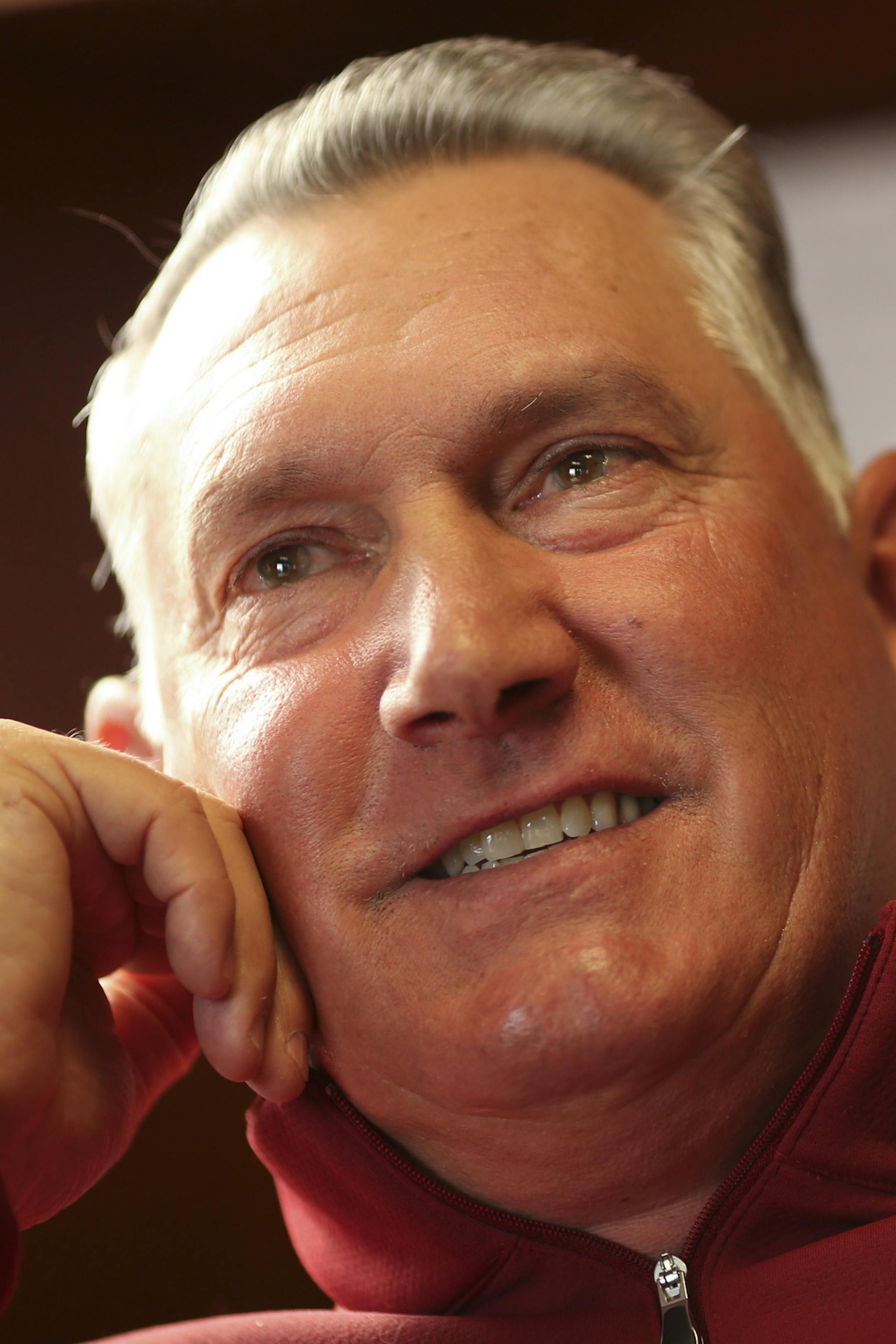 U of M head baseball coach John Anderson talked with a couple of reporters in his office Monday afternoon. ] JEFF WHEELER &#x201a;&#xc4;&#xa2; jeff.wheeler@startribune.com The Minnesota Gophers baseball team is preparing for their home opener this Wednesday, which now has been postponed until Friday. After removing snow from the field over the weekend, on Monday, March 24, 2014, a crew turned to clearing snow from the stands. Head coach John Anderson also talked about the upcoming season and the