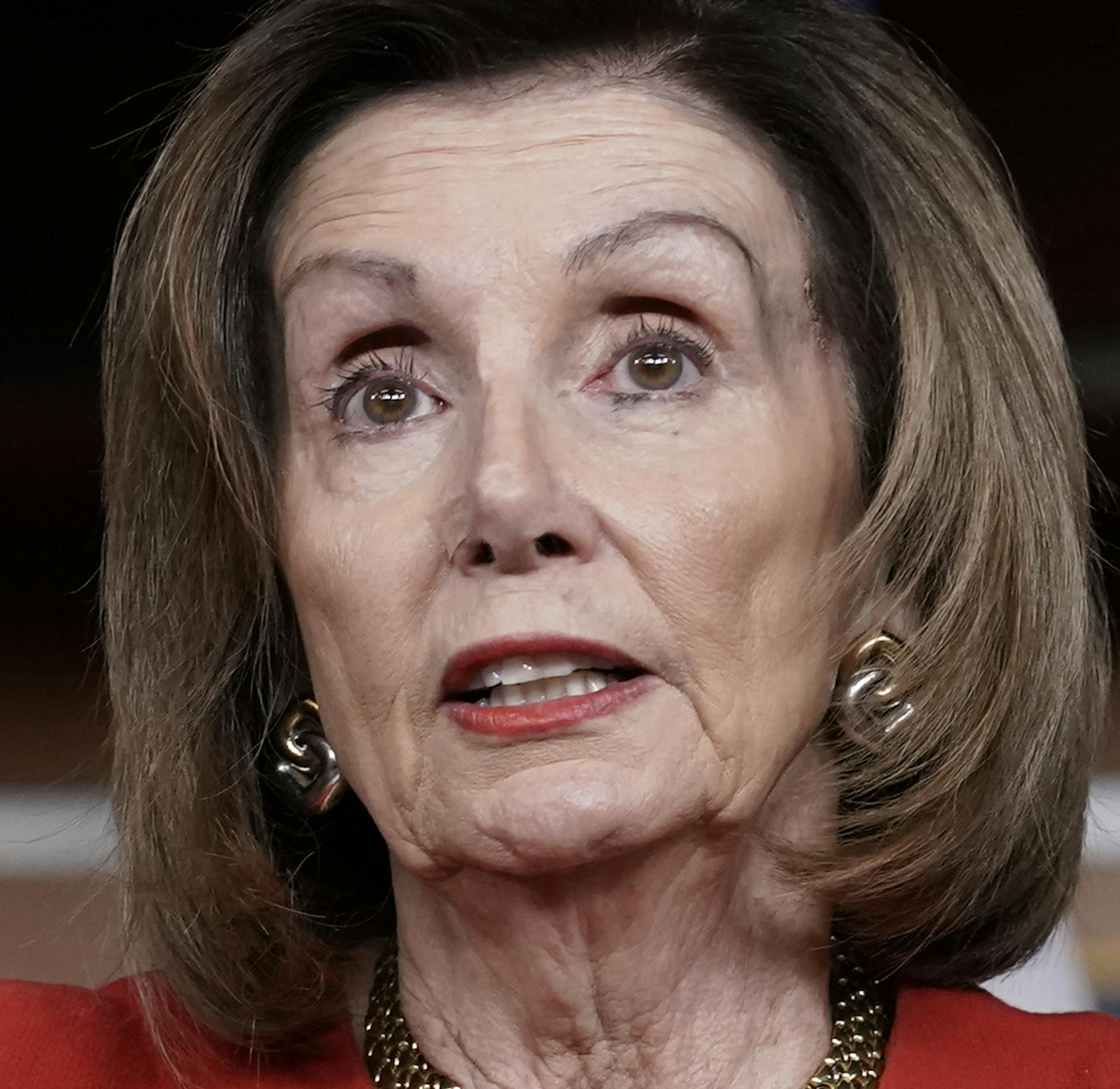 Speaker of the House Nancy Pelosi, D-Calif., meets with reporters on the morning after the House of Representatives voted to impeach President Donald Trump on charges of abuse of power and obstruction of Congress, at the Capitol in Washington, Wednesday, Dec. 18, 2019. Pelosi refused to say Wednesday when she'll send the impeachment articles against Trump to the Senate for the trial. (AP Photo/J. Scott Applewhite)