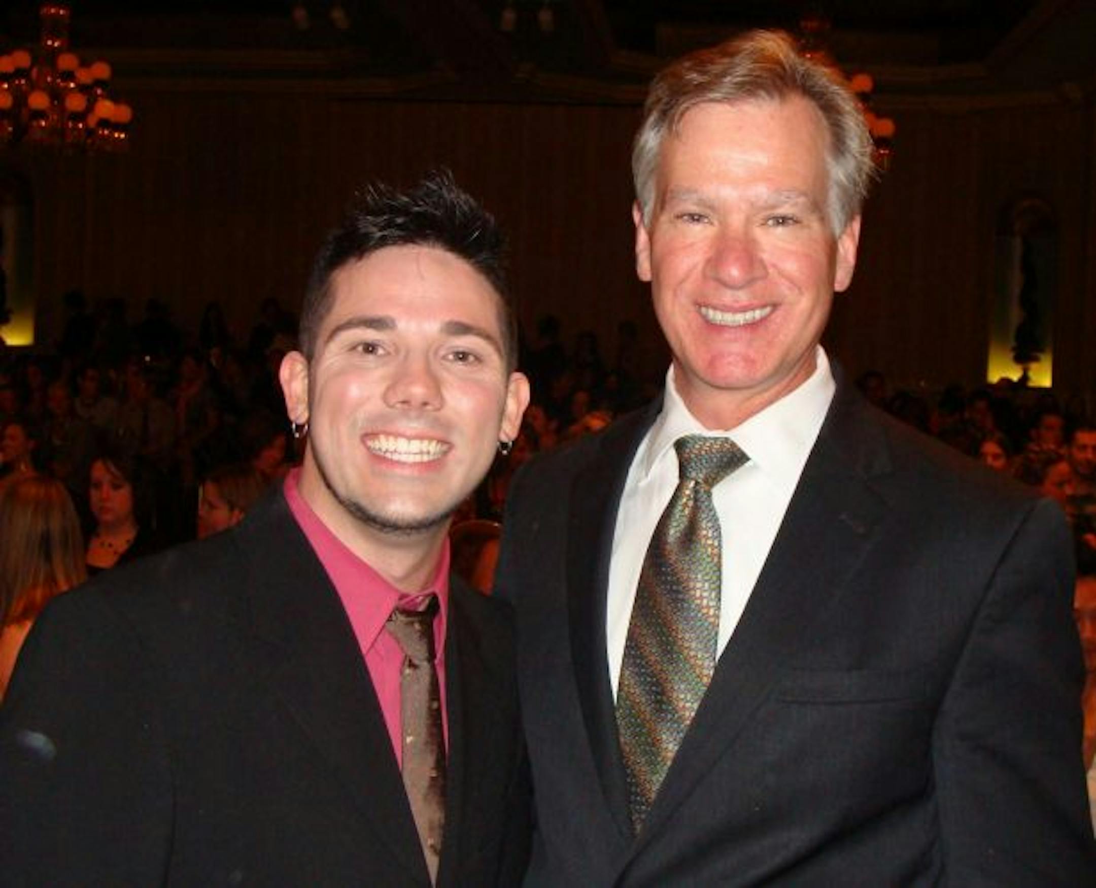 "Project Runway" contestant Christopher Straub and St. Paul Mayor Chris Coleman.