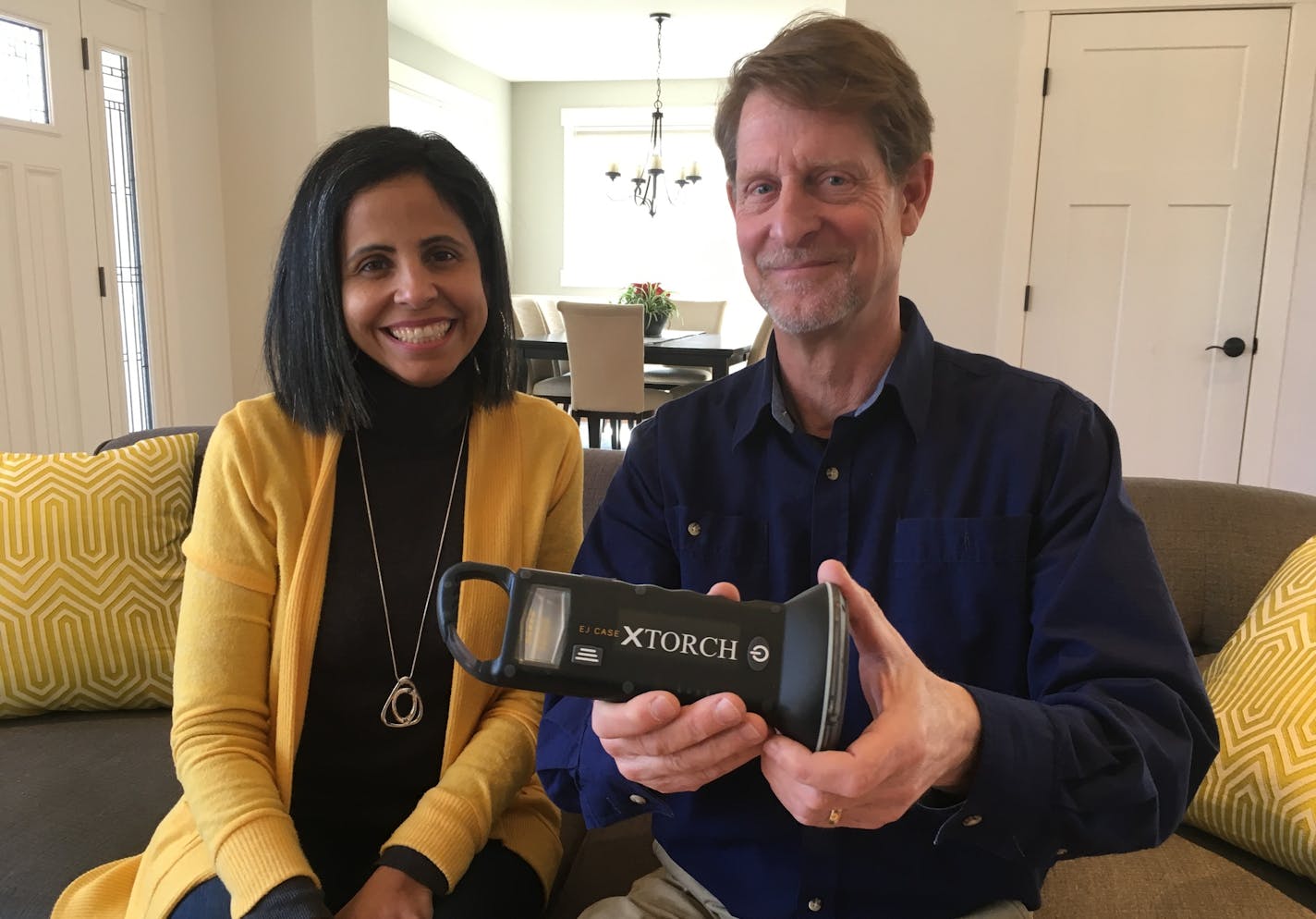 Keidy and Gene Palusky of Edina will ship about 2,000 solar-powered XTorches to Haiti and the Dominican Republic this month.