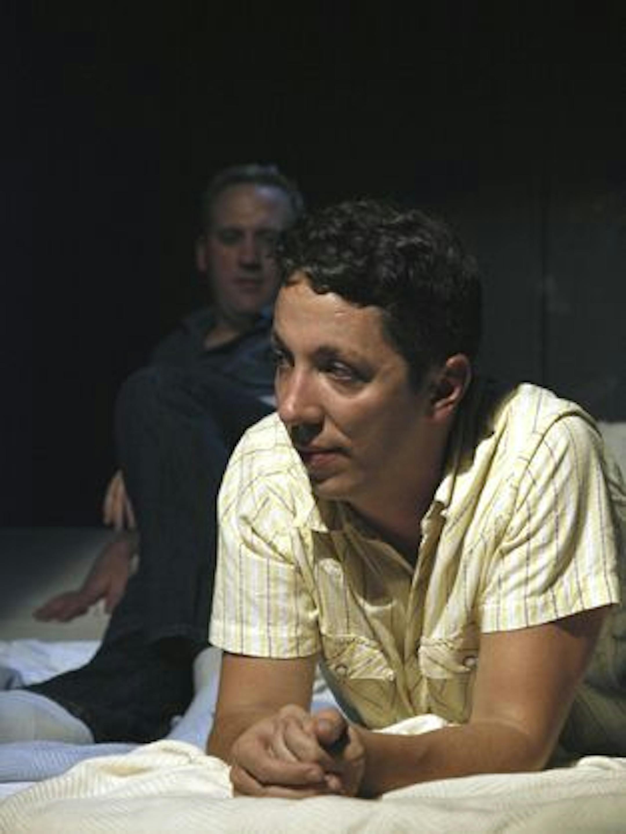 Joseph Botten and Max Wojtanowicz in "Torch Song Trilogy" at Workhouse Theater Company.