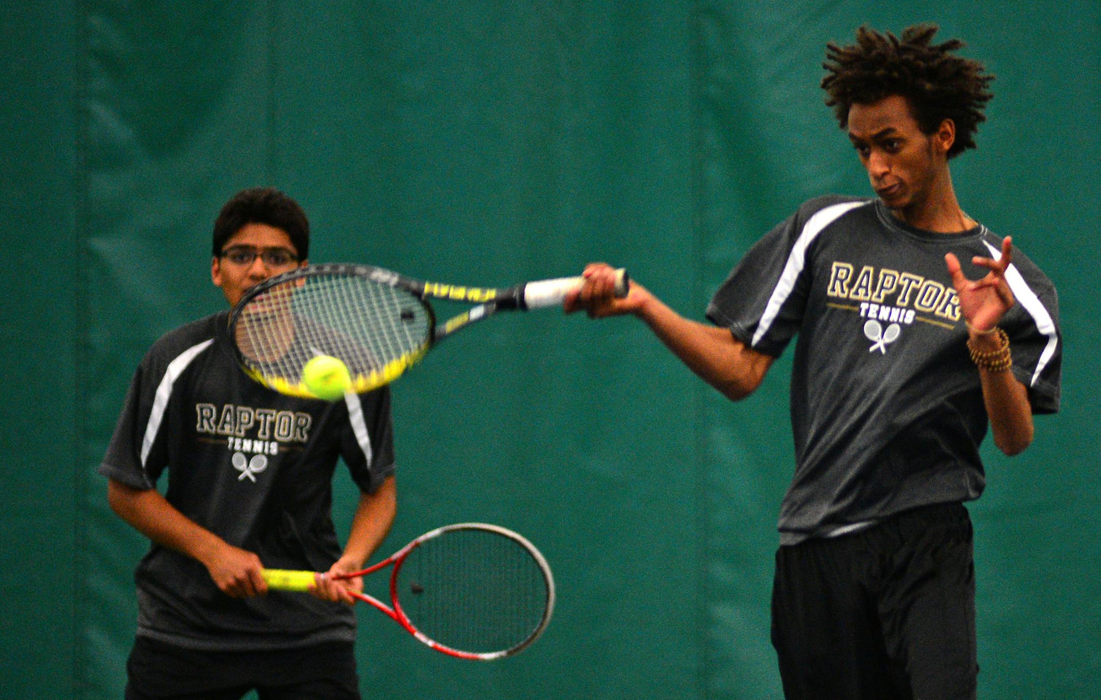 Zak Nigatu during Class 2A, Section 3 tournament at Lifetime Fitness tennis courts In Lakeville, Minn ]Richard.Sennott@startribune.com Richard Sennott/Star Tribune Lakeville Minn.Tuesday 5/27/2014) ** (cq)