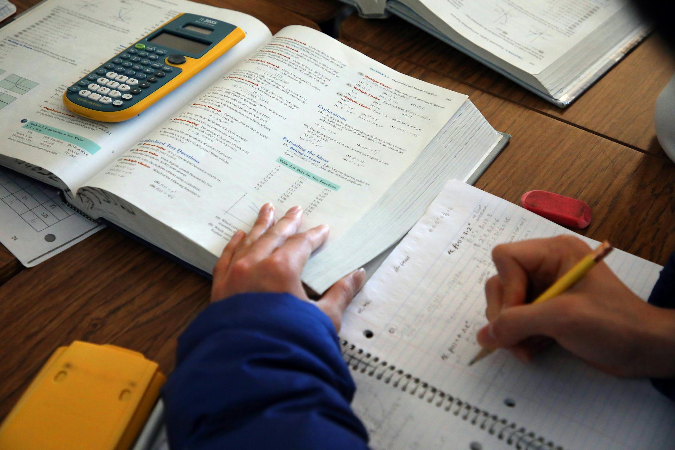 A student works during math class at George Washington High School in San Francisco, Oct. 27, 2021. (Jim Wilson/The New York Times)
