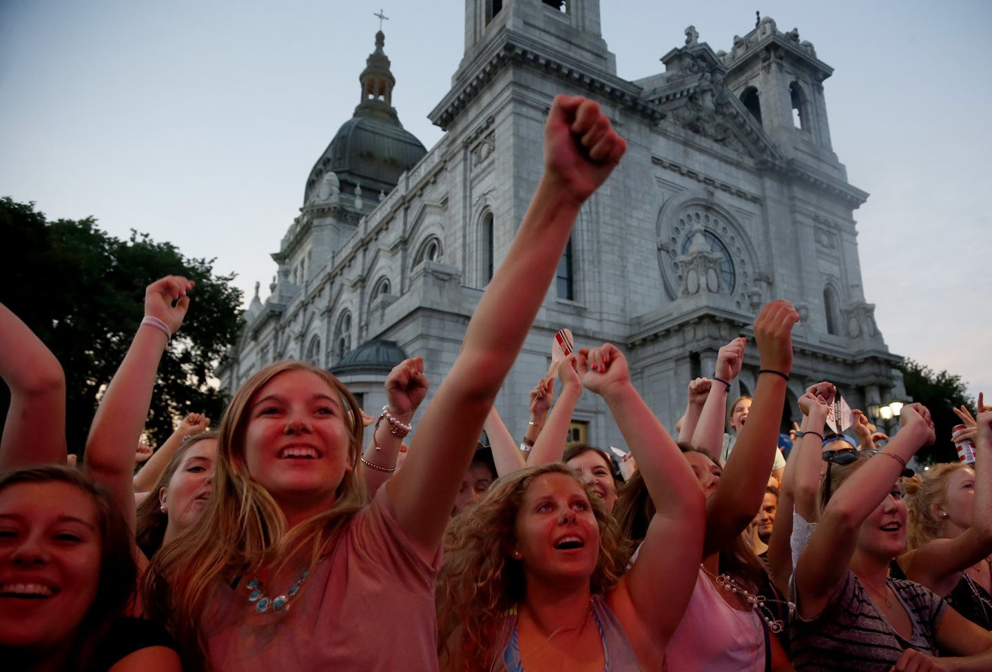 Fans listened to Fitz and The Tantrums performed on the PreferredOne stage at the Basilica Block Party. ] (KYNDELL HARKNESS/STAR TRIBUNE) kyndell.harkness@startribune.com Basilica Block Party at the Basilica of St. Mary in Minneapolis, Min., Saturday, July 10, 2015.