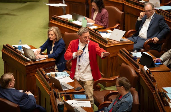 Rep. Danny Nadreau, R-Rogers, speaks during Saturday's floor session at the Capitol.