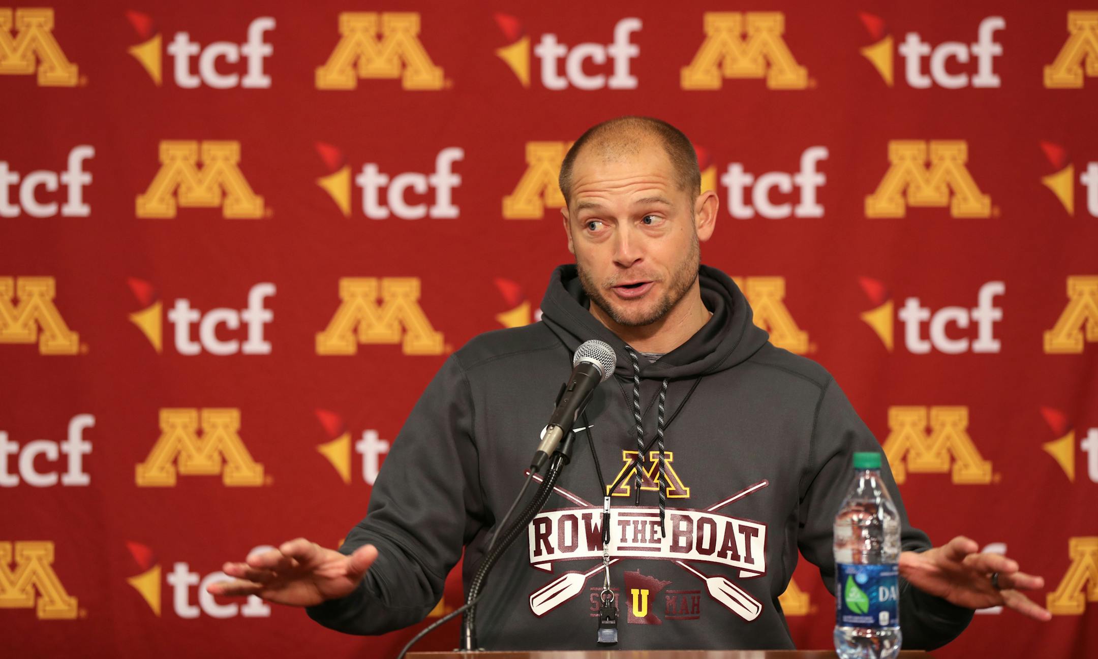 University of Minnesota head football coach P.J. Fleck was given a one-year contract extension that will run through January, 2023. ] Shari L. Gross ï shari.gross@startribune.com University of Minnesota head football coach P.J. Fleck was given a one-year contract extension that will run through January, 2023.