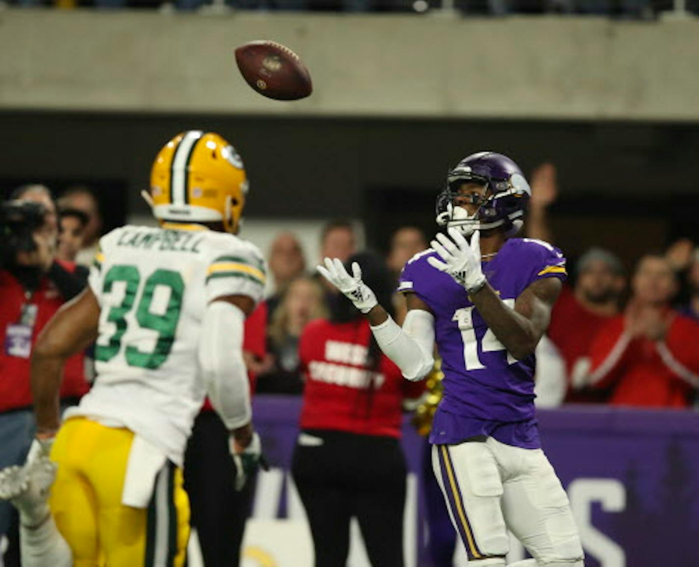 Minnesota Vikings wide receiver Stefon Diggs (14) caught a 30 yard touchdown pass in the second quarter.  ]  JEFF WHEELER ' jeff.wheeler@startribune.com