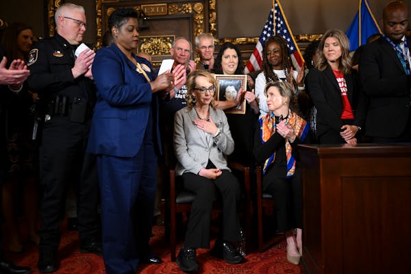 Former Arizona Rep. Gabby Giffords, a mass shooting survivor, was recognized by gun control advocates Friday at the State Capitol.