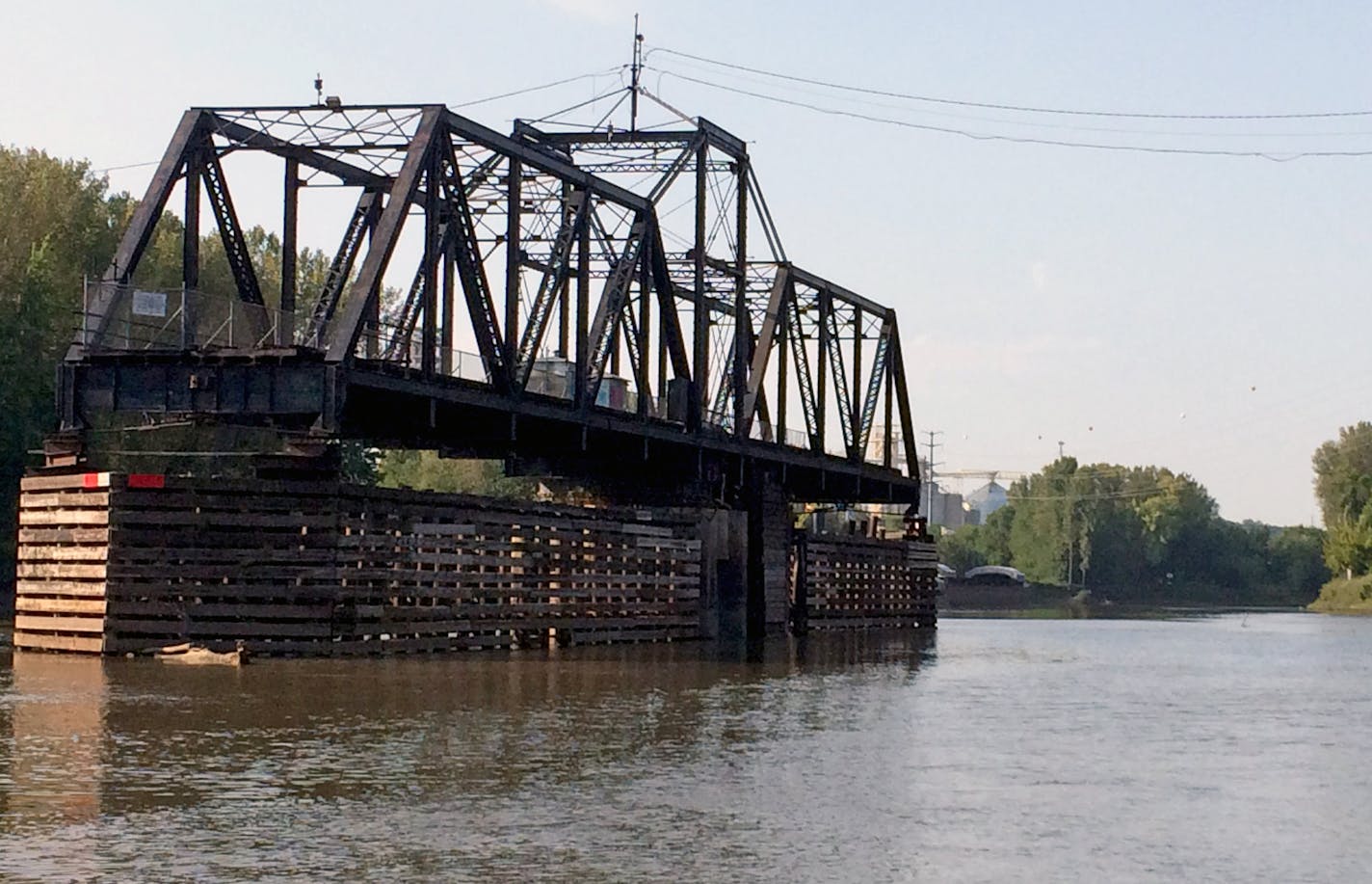 Photo by John Reinan: The city of Savage wants a new Minnesota River crossing on the site of the Dan Patch swing bridge, while the city of Bloomington is strongly opposed. The bridge carried cars until the mid-1980s but now carries only an occasional train.