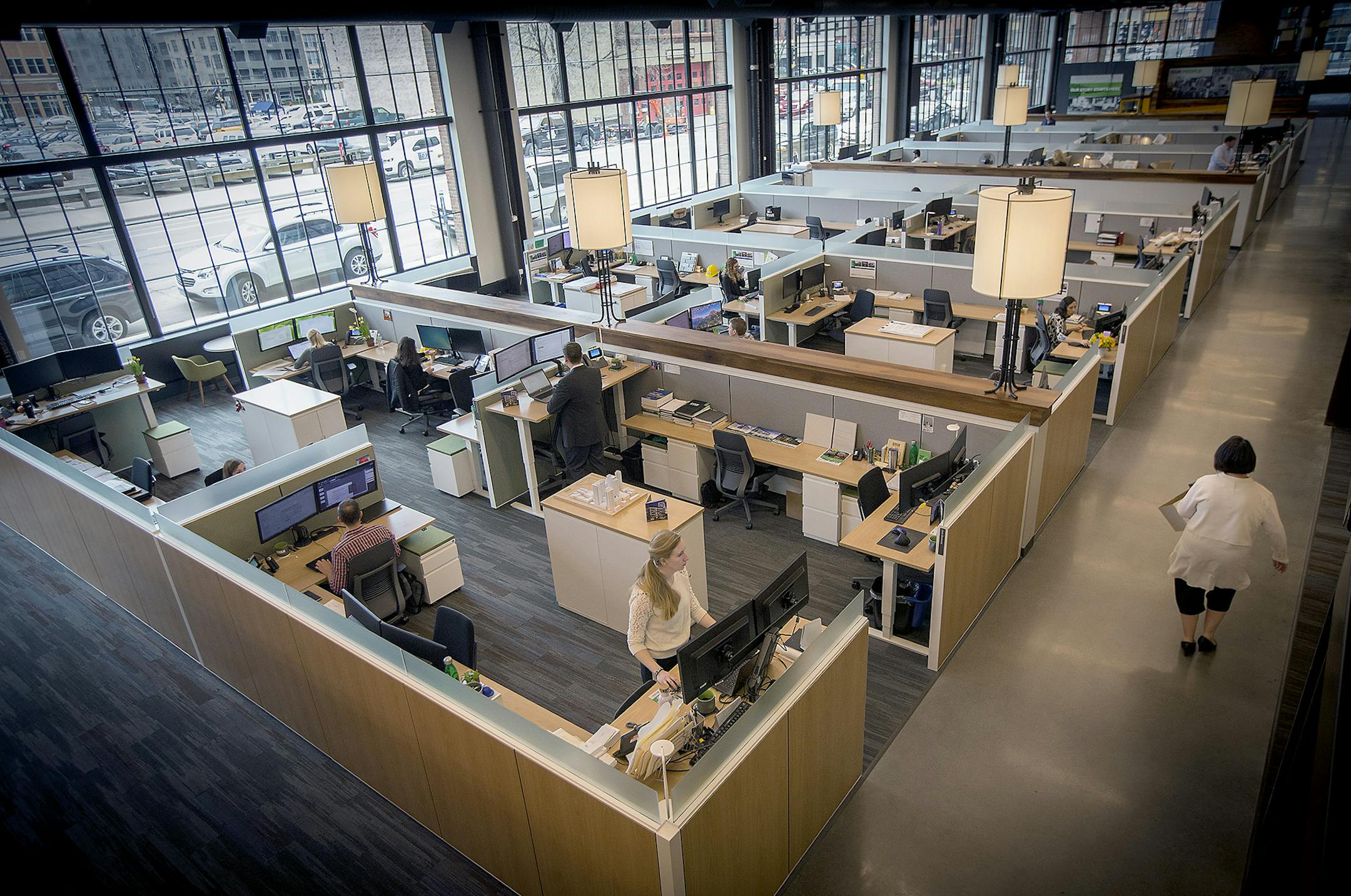 A first floor cubicle space in the new Millwright office building by Ryan Company. It will be the latest part of Ryan's transformation of Downtown East. Ryan opened it doors for a media tour, Wednesday, April 12, 2017 in Minneapolis, MN. ] ELIZABETH FLORES &#xef; liz.flores@startribune.com