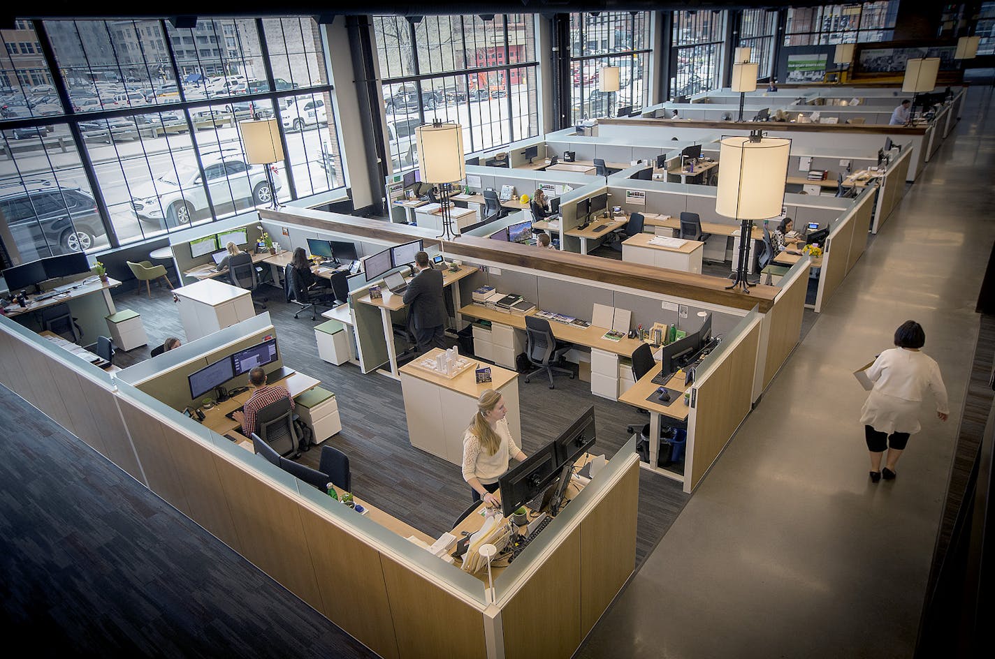 A first floor cubicle space in the new Millwright office building by Ryan Company. It will be the latest part of Ryan's transformation of Downtown East. Ryan opened it doors for a media tour, Wednesday, April 12, 2017 in Minneapolis, MN. ] ELIZABETH FLORES &#xef; liz.flores@startribune.com