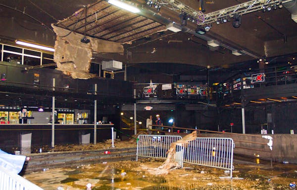 Aftermath inside First Avenue after the ceiling collapsed Wednesday.