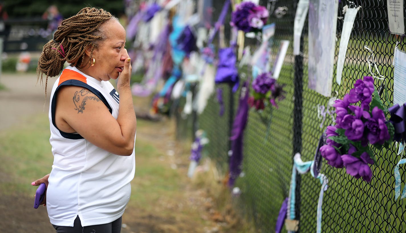 Marva White of Warren, Mich., paid an emotional visit to Prince's Paisley Park compound on Monday, July 4, in Chanhassen.