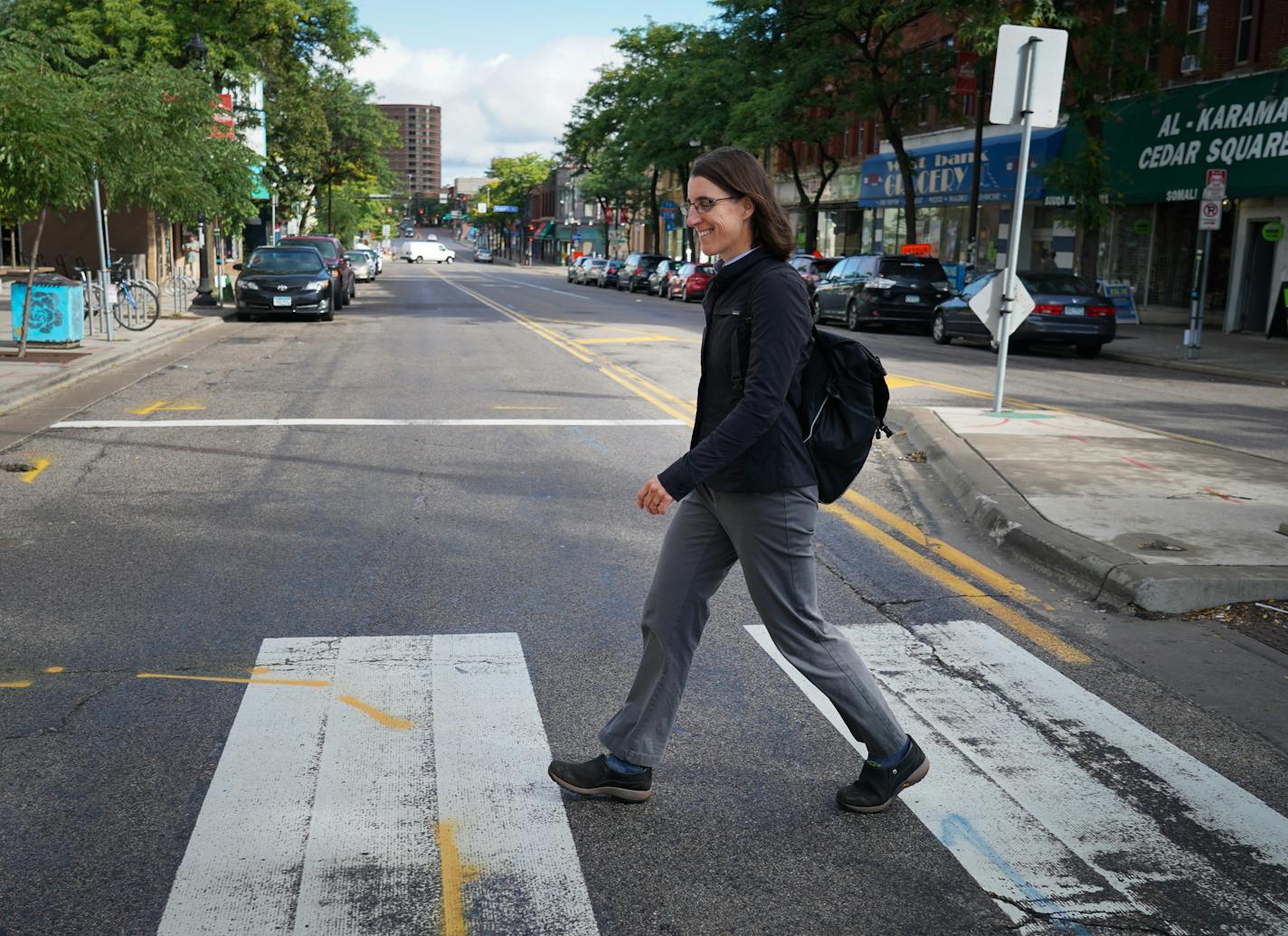 Ellen Pillsbury practices what she preaches -- working to get everybody to embrace safe walking to all, or at least most, of their destinations. ] Shari L. Gross • shari.gross@startribune.com Ellen Pillsbury practices what she preaches -- working to get everybody to embrace safe walking to all, or at least most, of their destinations. She'll take the photographer out to a crosswalk near her office.