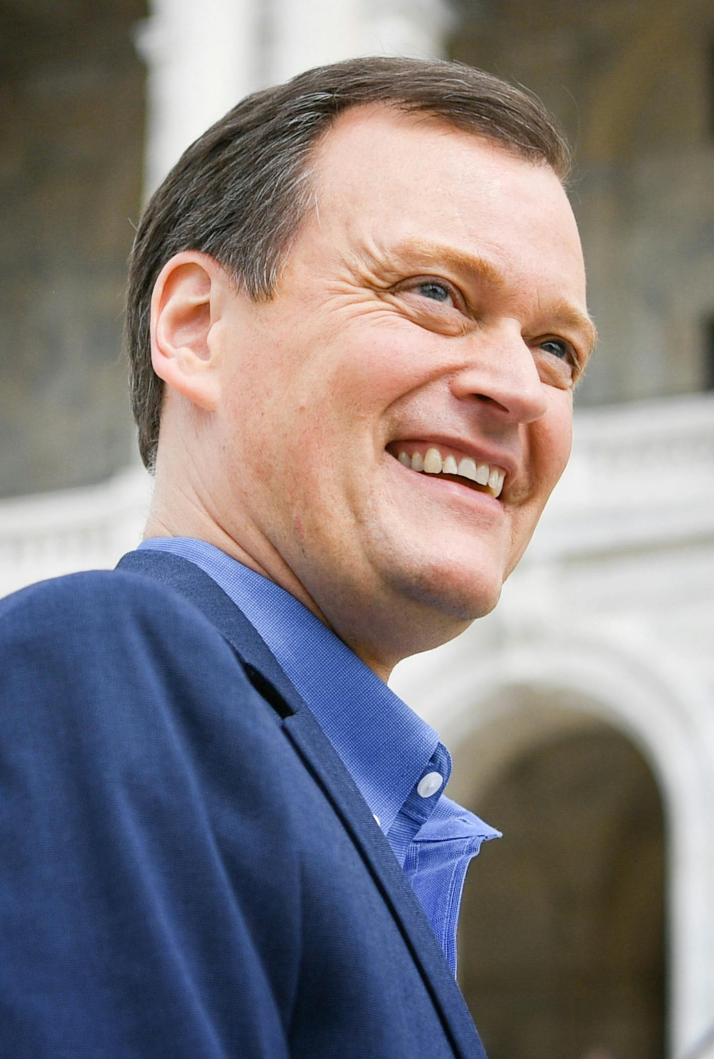 Hennepin County Commissioner Jeff Johnson announced his second run for the office of Minnesota Governor today. Here he spoke to reporters on the steps of the Capitol. ] GLEN STUBBE &#xef; glen.stubbe@startribune.com Wednesday, May 10, 2017