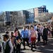 A line for entry stretched around the block around Kellogg Boulevard during the Hmong New Year Celebration Saturday, Nov. 26, 2022 at the St. Paul Riv