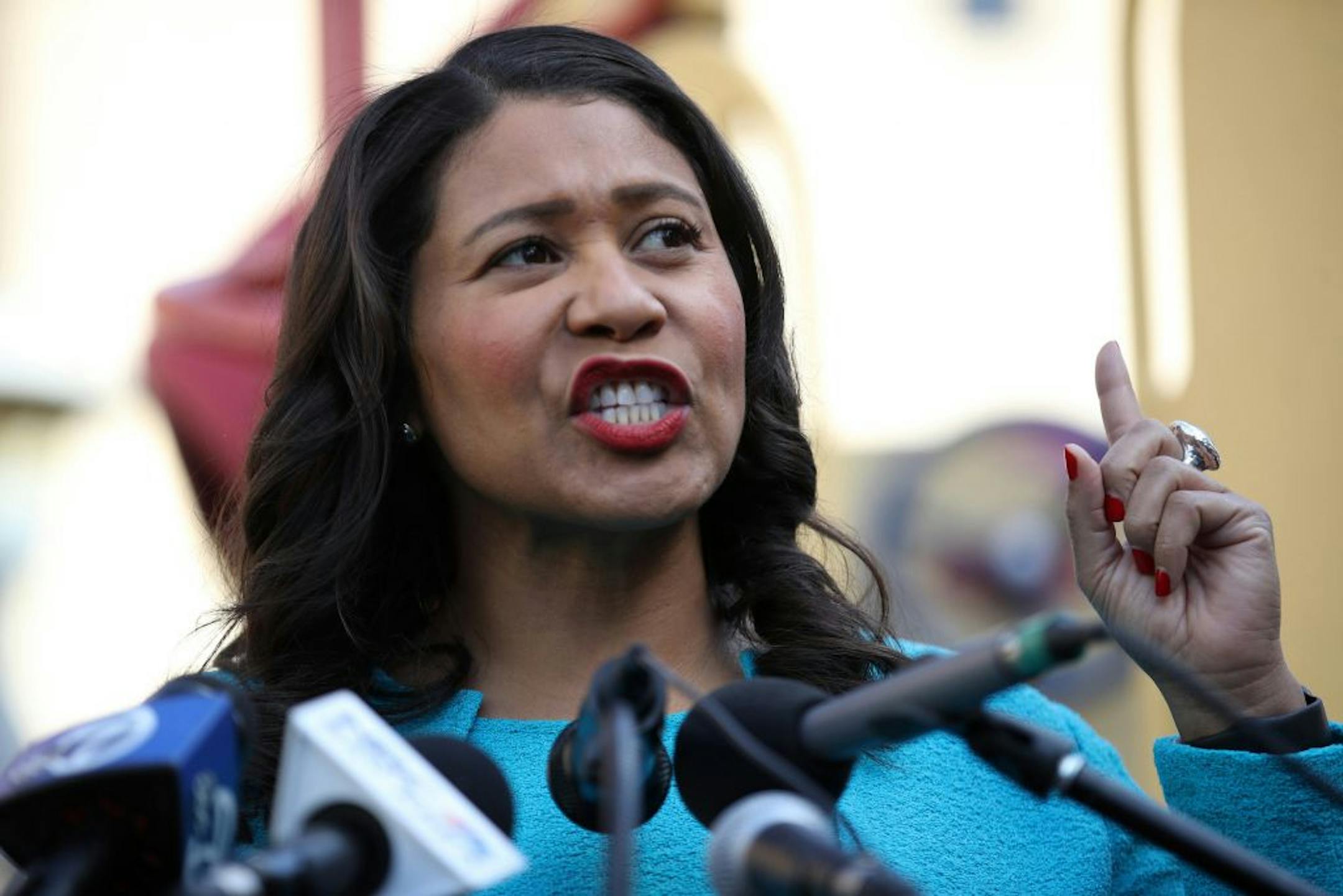 San Francisco Mayor London Breed speaks during a news conference on Nov. 21, 2019 in San Francisco, California.