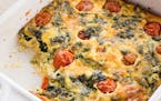 Egg Gratin with Swiss Chard and Cherry Tomato