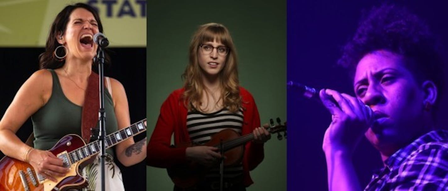 Performers in Friday's Festival of the Valkyries lineup include (from left) Joyann Parker, Jillian Rae and Annie Mack. / Star Tribune file photos